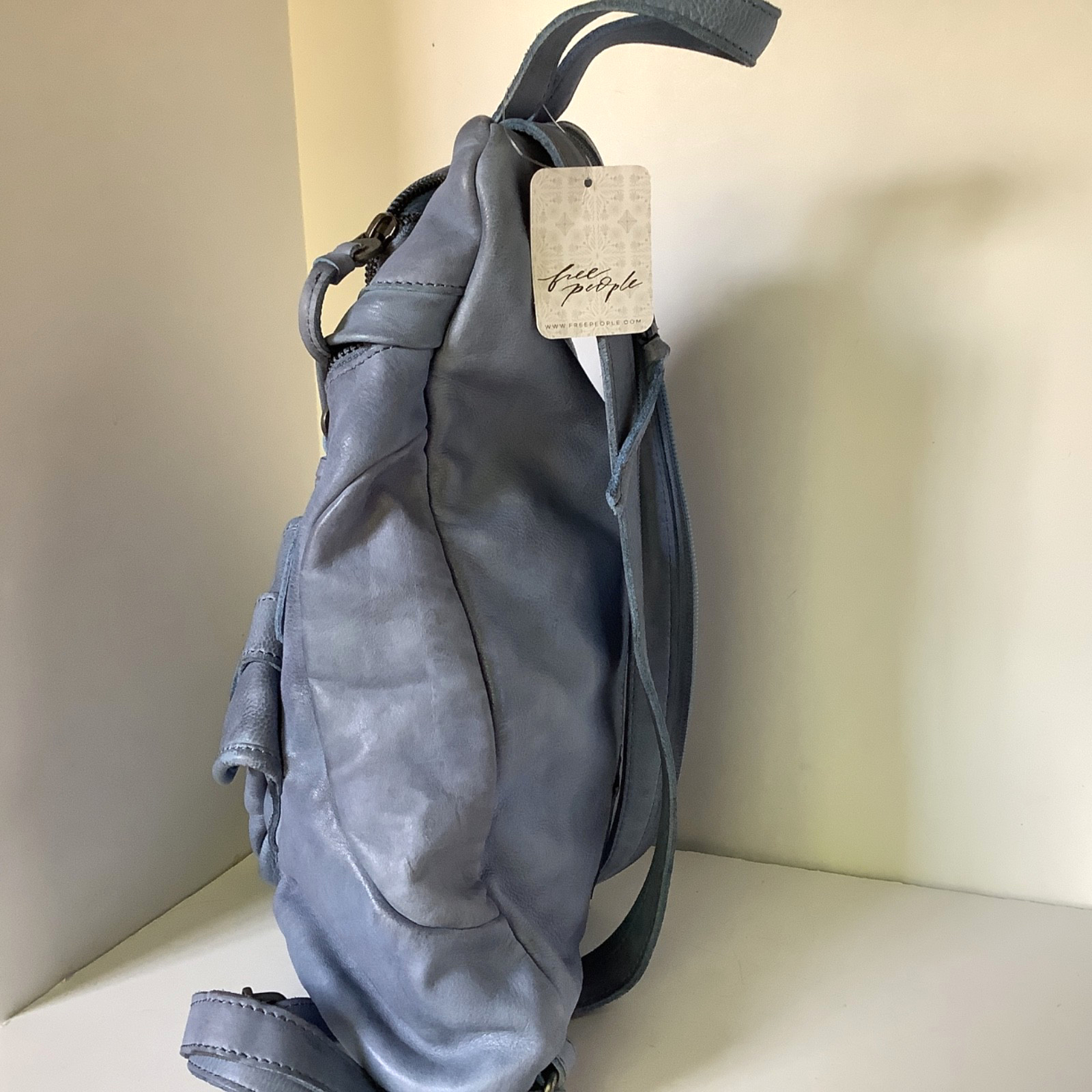 Free People We The Free Sparrow Convertible Sling Bag In Blue NWT
