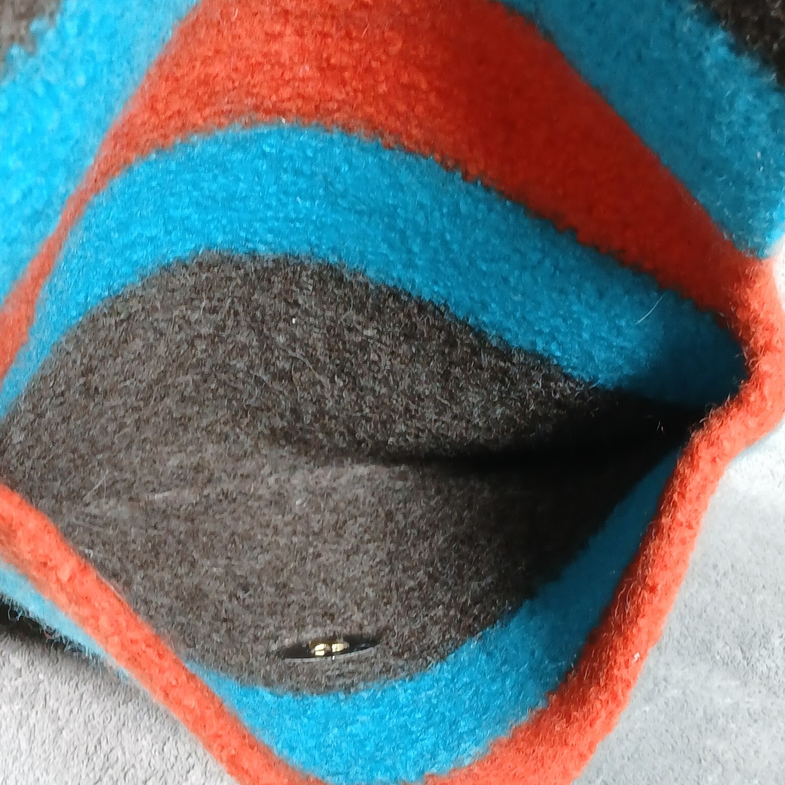 Felted Wool Clutch Bag Women’s Small Brown Blue Orange Boho Peace Sign