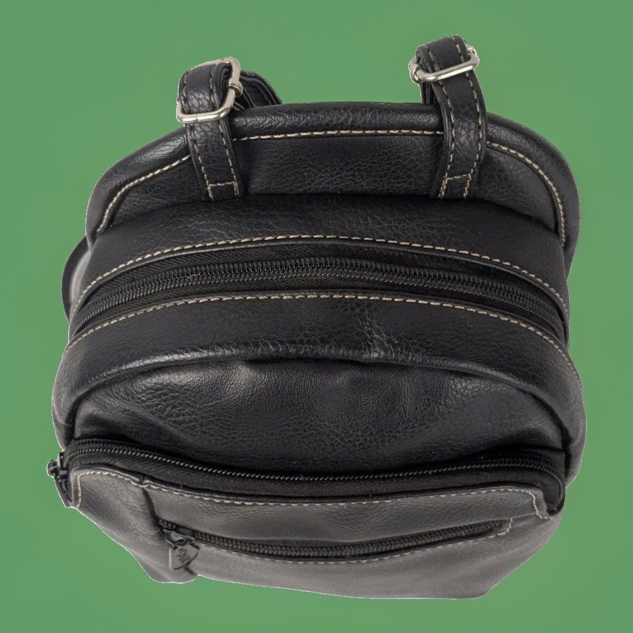 MultiSac Handbag Black Faux Leather Mini Backpack
