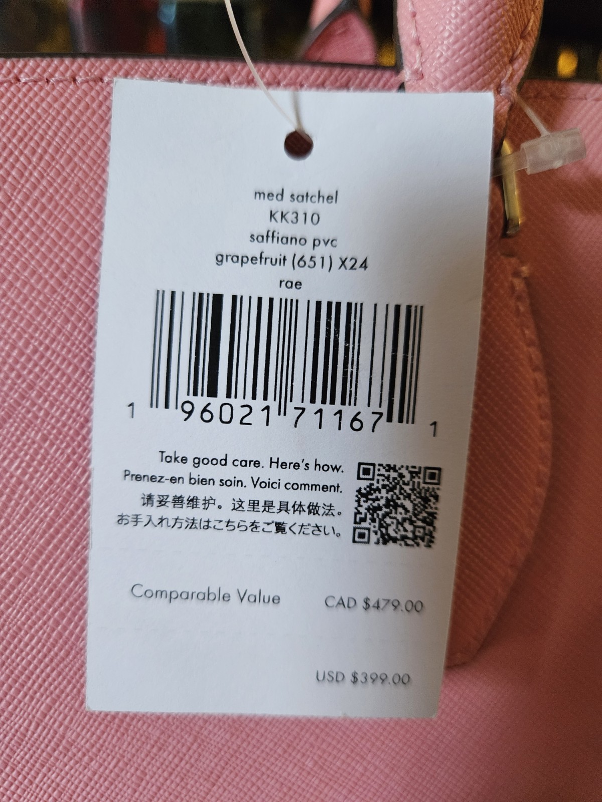 kate spade medium satchel handbag pink purse