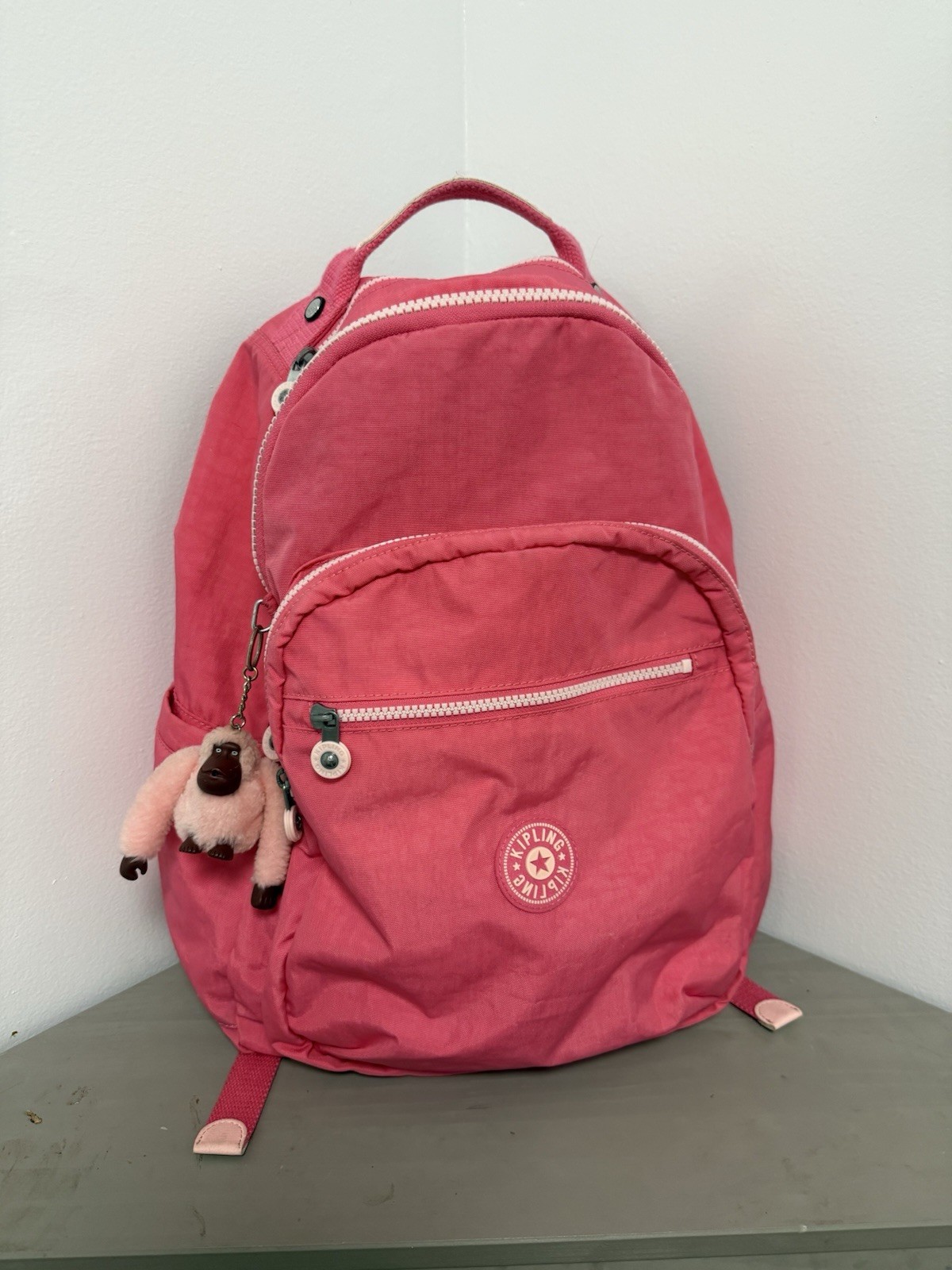 Kipling backpack Pink With Key Chain Seoul Xl 17”