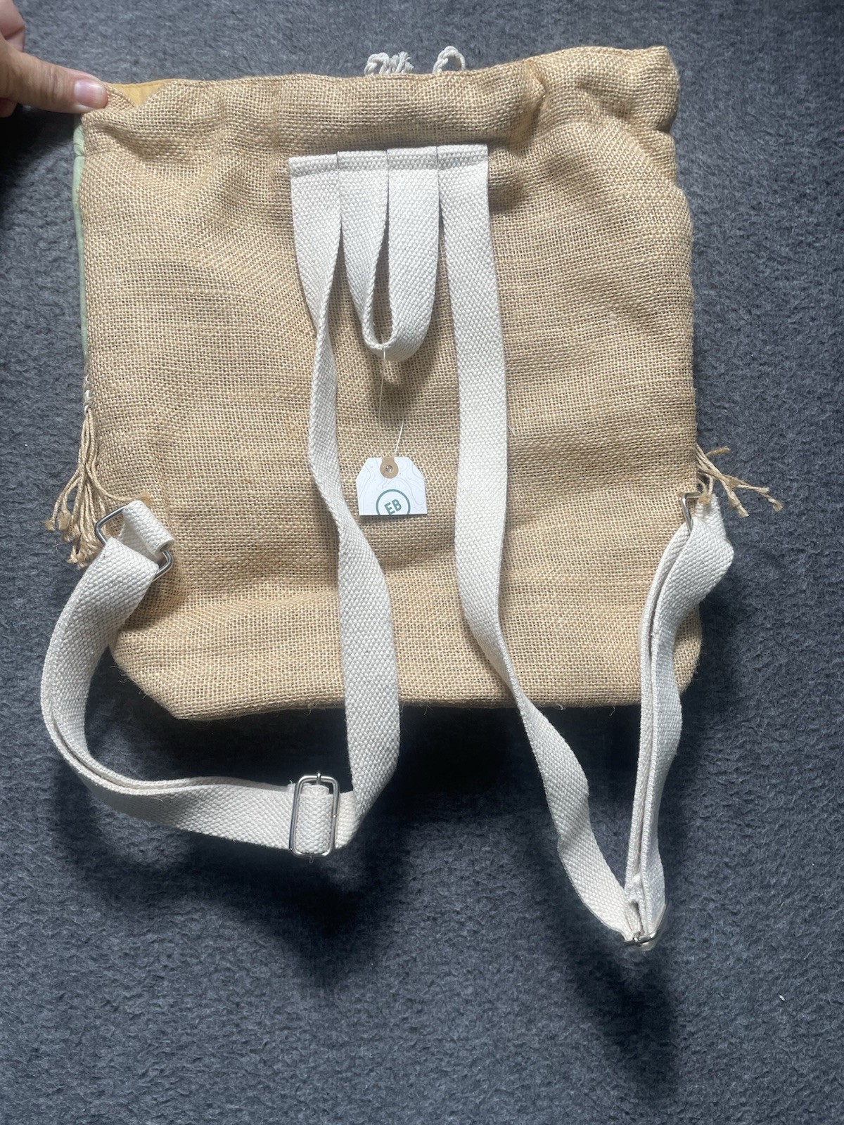 Boho Backpack Earthbound Trading Co. Bag Embroidered Daisy Bohemian Jute Cotton