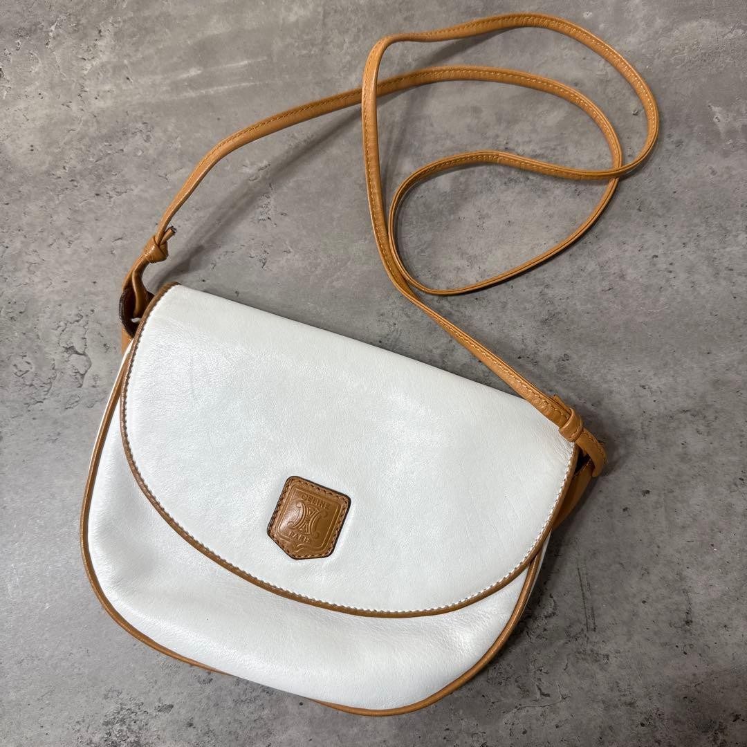 CELINE Shoulder Bag Vintage Summer Style Bag W20xH16xD3cm Strap 120cm