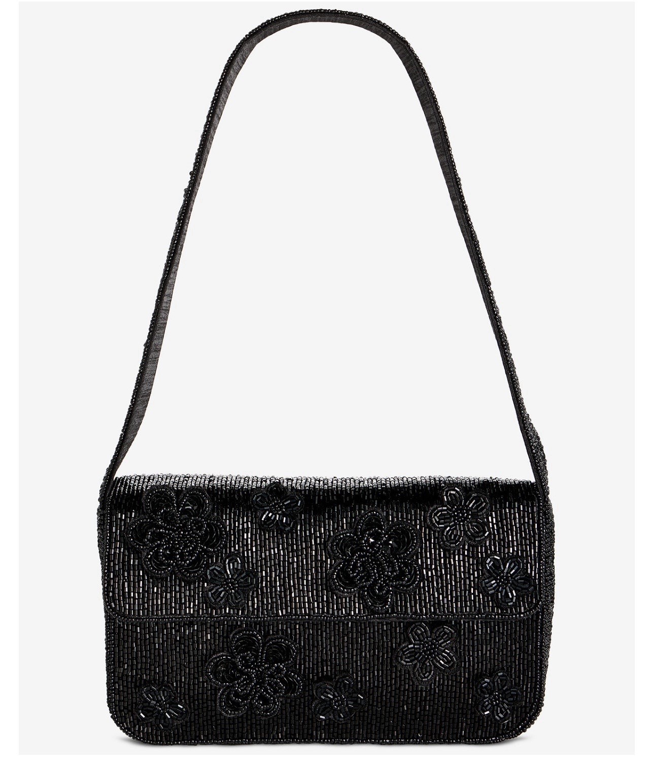 On 34th Hand Beaded Party Cocktail Shoulder Bags Size One Black