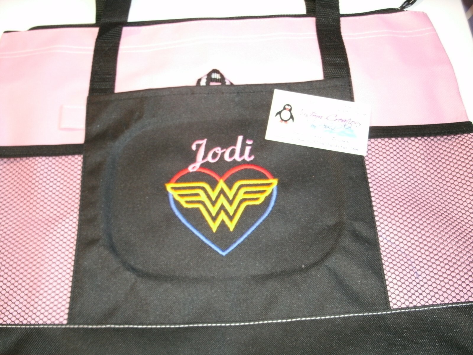 Wonder Woman Heart Sketch Personalized Tote Bag Superhero Tote