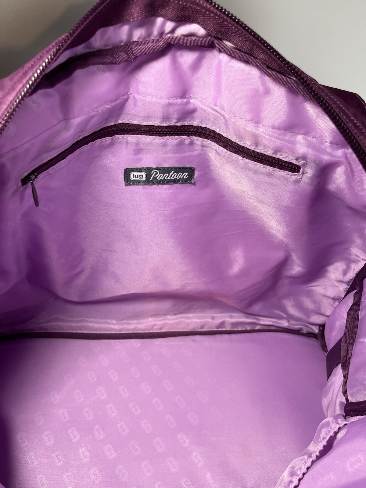 LUG Pontoon Weekender Travel Tote Carry On Bag Shoulder Strap Berry Purple