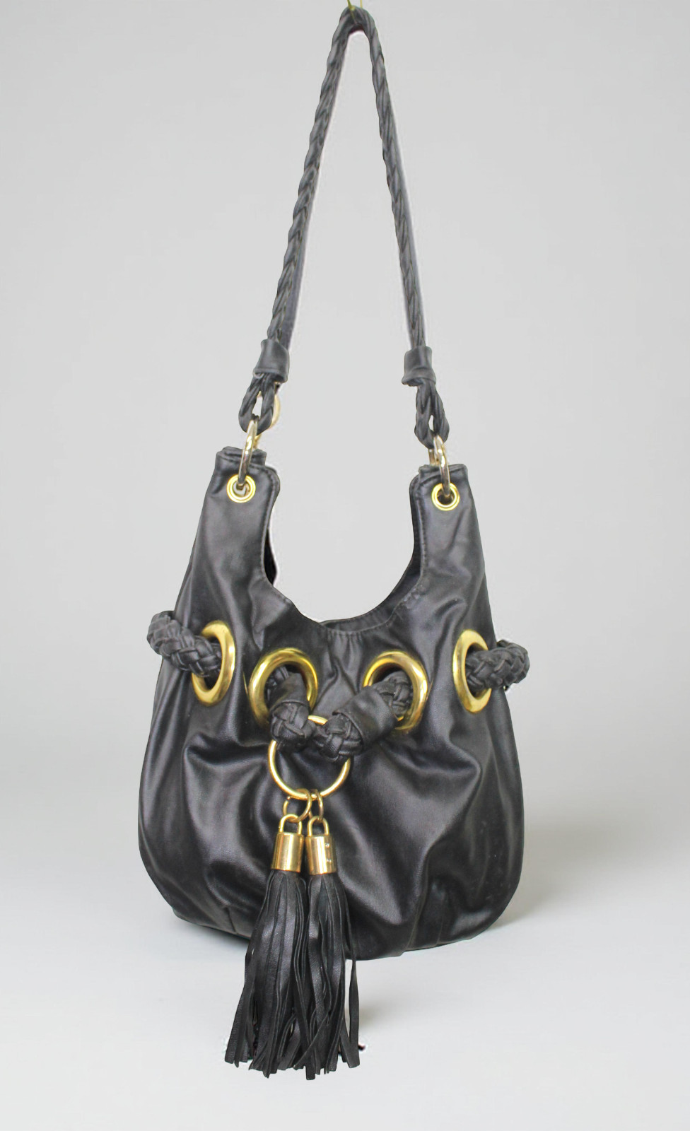 Bay Studio Women’s Hobo Style Handbag Shoulder Bag Faux Leather Black