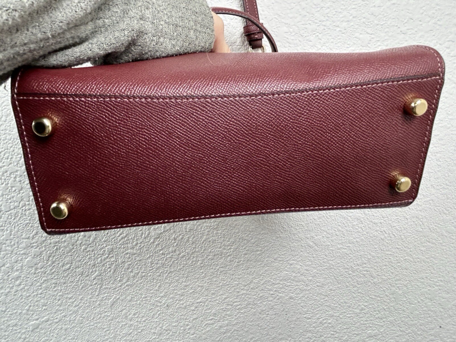 Coach Burgundy Top Handle Crossbody Shoulder Purse Tilly 76618 NWOT Pebbled