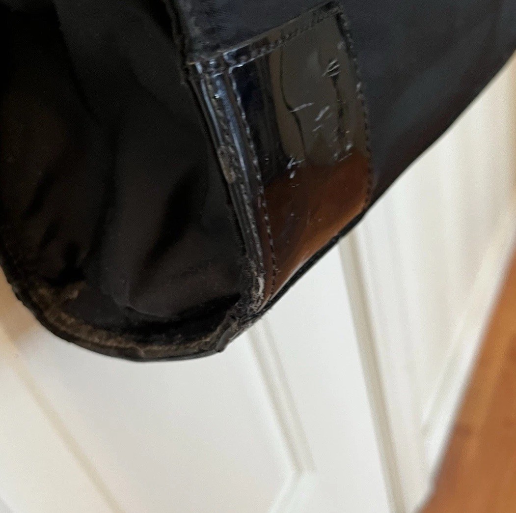 Tory Burch Small Ella Patent Nylon Tote Bag Black