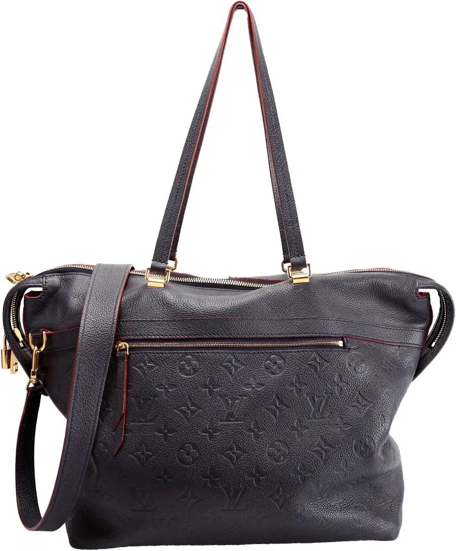 LOUIS VUITTON Boetie Monogram Empreinte Leather Shoulder Bag Navy & Rouge