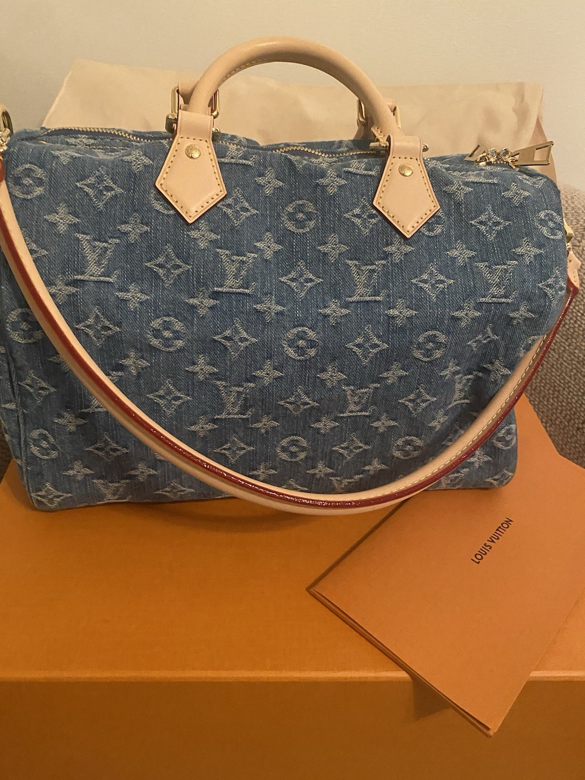 Louis Vuitton denim soft speedy 30