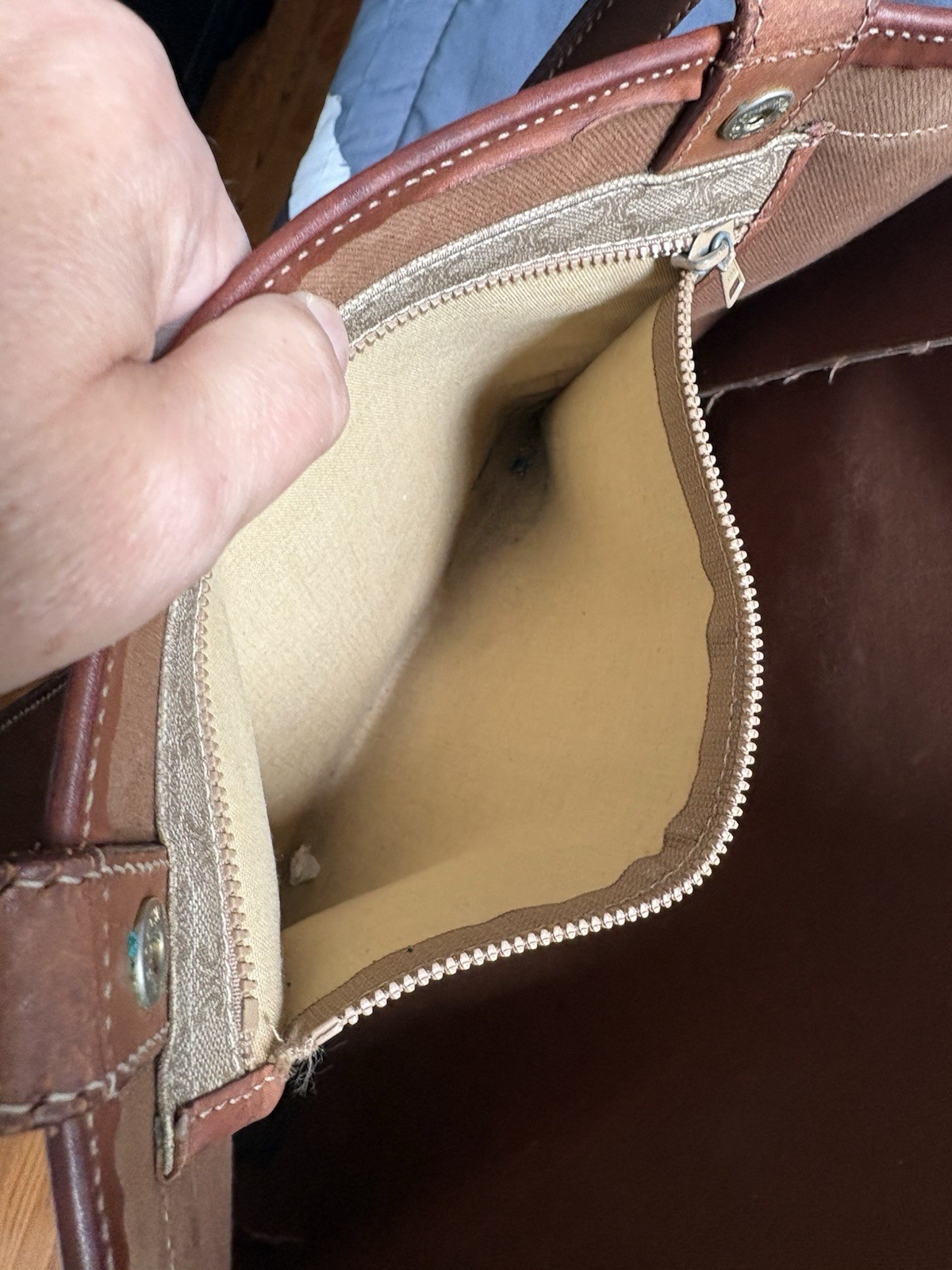 Authentic Vintage CELINE Macadam Tote Bag Tan Leather Brown Monogram M07 Italy