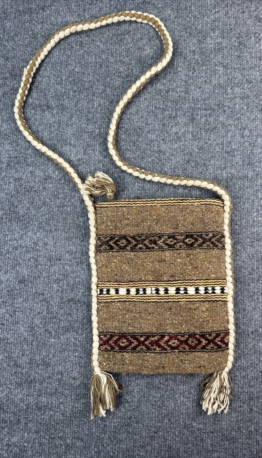 Frankie Johnnie Woven Wool Shoulder Bag Southwest Native American Aztec Mexican