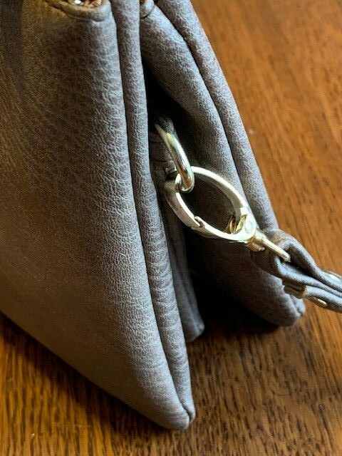 NEW LEATHER LIKE WRISTLET CROSSBODY PURSE BAG – BROWN