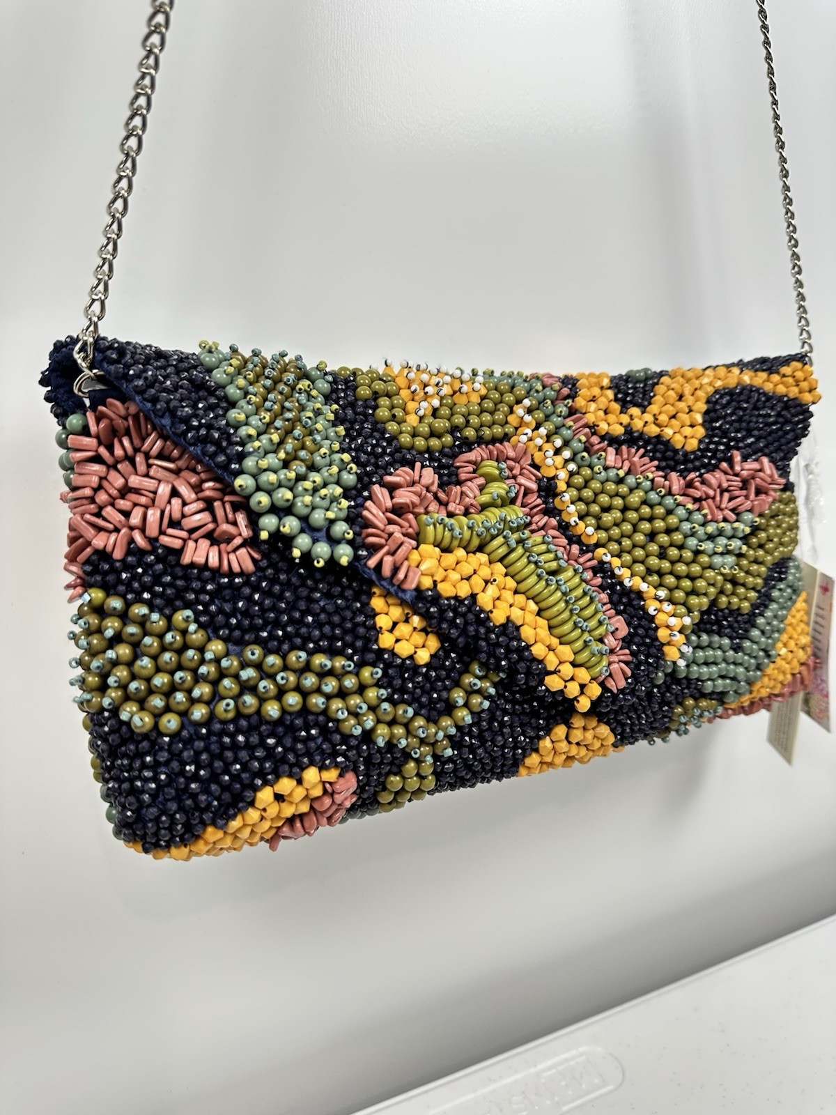Handcrafted in India Beaded Multicolor Clutch Viral Purse Bag Fall Colors Tickto