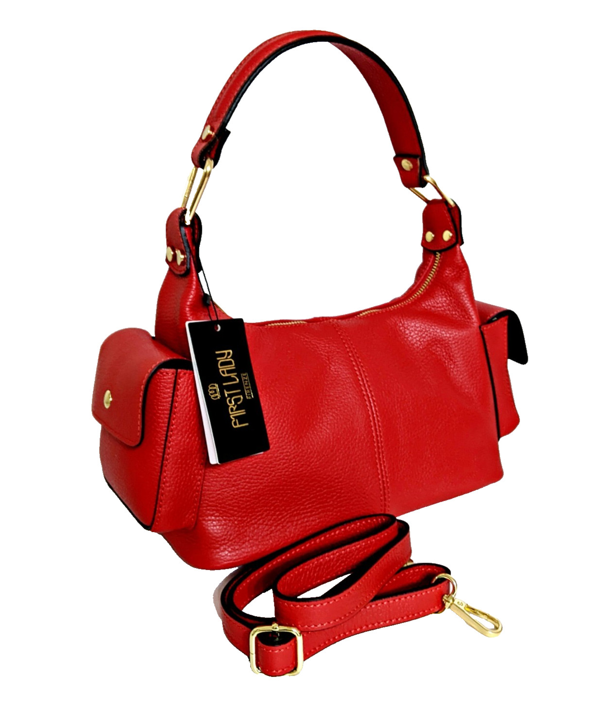 IITALIAN TRENDY PEBBLED GRAIN CALF LEATHER HANDBAG SHOULDER BAG – MADE IN ITALY