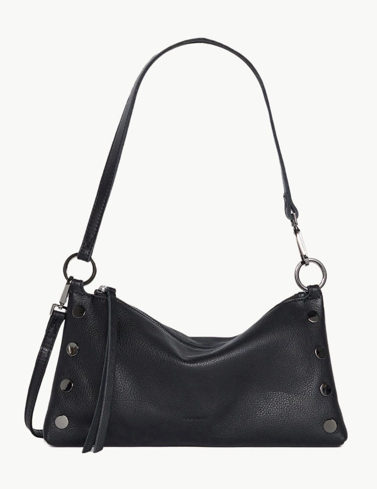 NWT Hammitt Kyle Sm Pebbled Black Gunmetal Handbag Purse Crossbody Bag