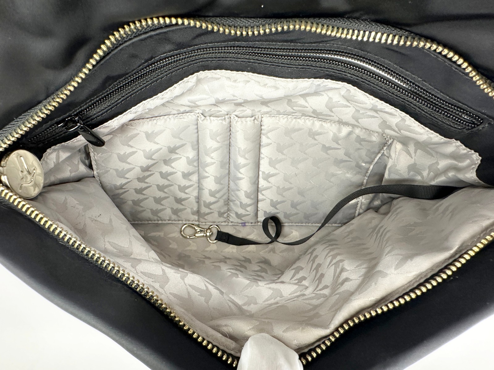 Lo and Sons O.G. 2 Laptop Tote Black Nylon Gold Hardware Grey Interior Dust Bag