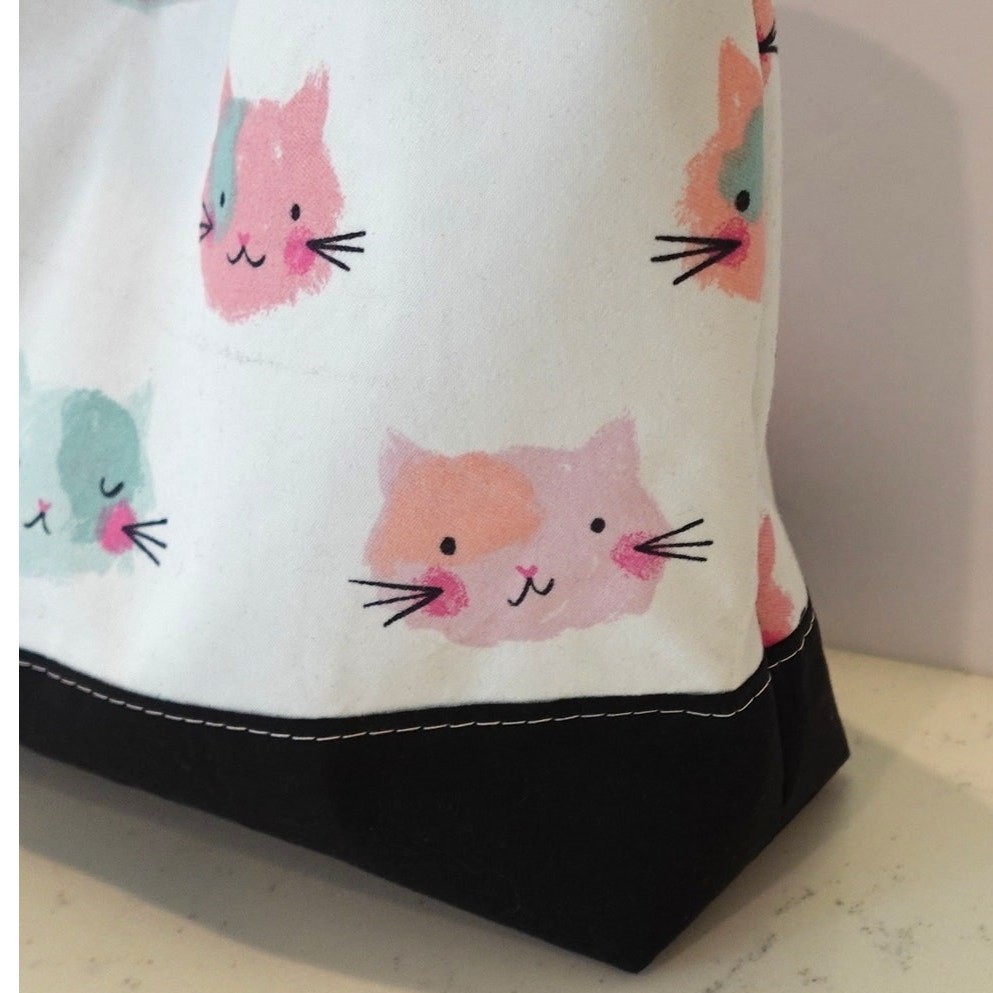 Cat Faced! adorable Snap closure lightweight / lined / purse / tote / organizer