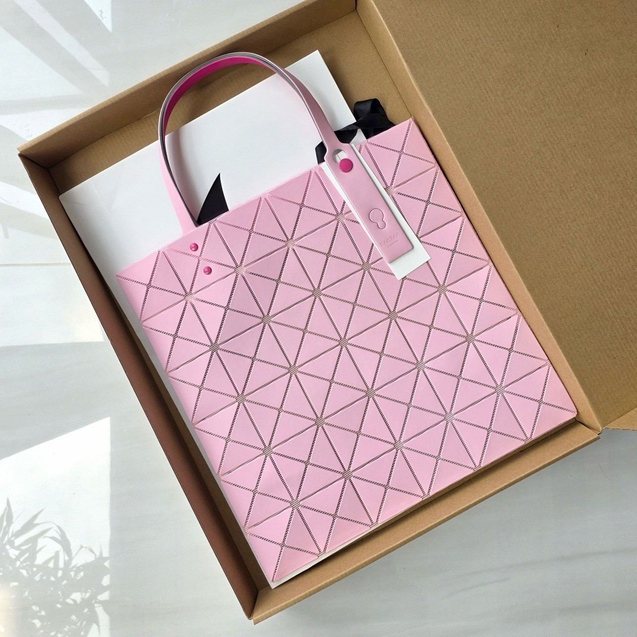 B A O Bag Leather-Like Matte Tote 2-Tone Design Soft Luster Finish Elegant