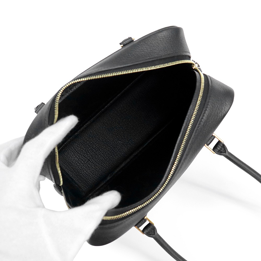 HERMES Plume Mini 20 Mysore goatskin, Noir Black Handbag