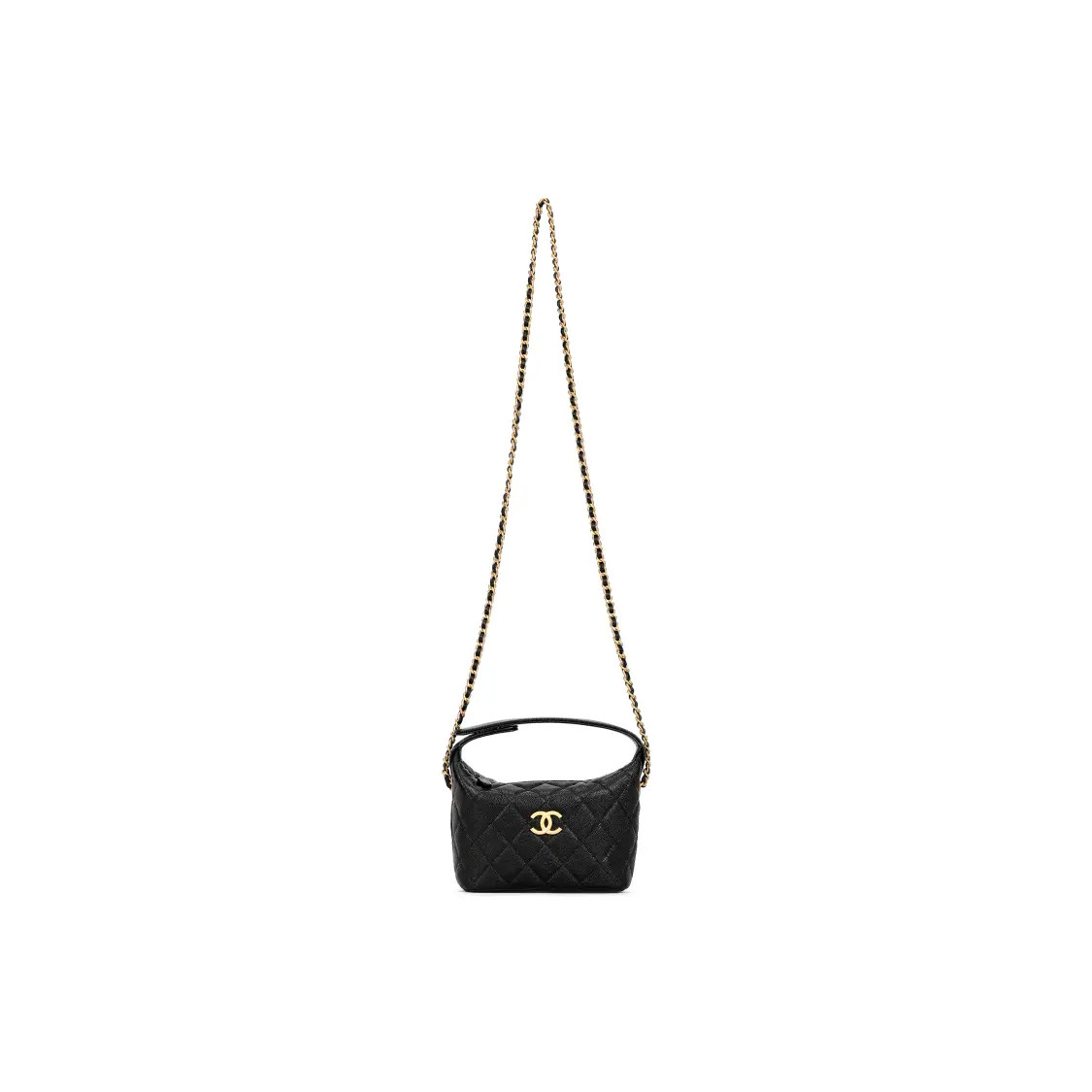 CHANEL Classic Logo Handbag Women’s Black 8.4x3x7.4 in