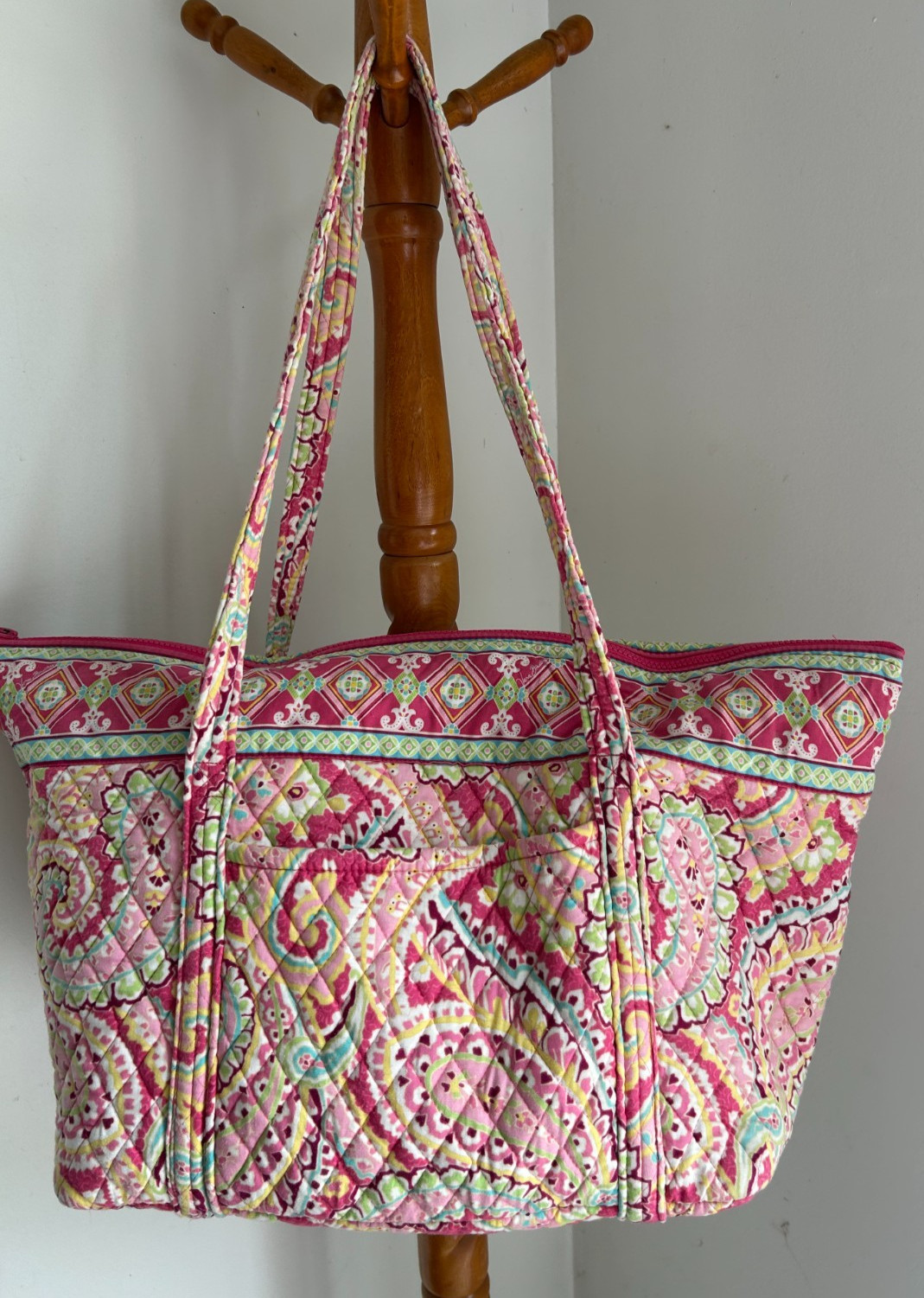 VERA BRADLEY MILLER BAG TOTE CAPRI MELON RETIRED EXCELLENT PRE-OWNED