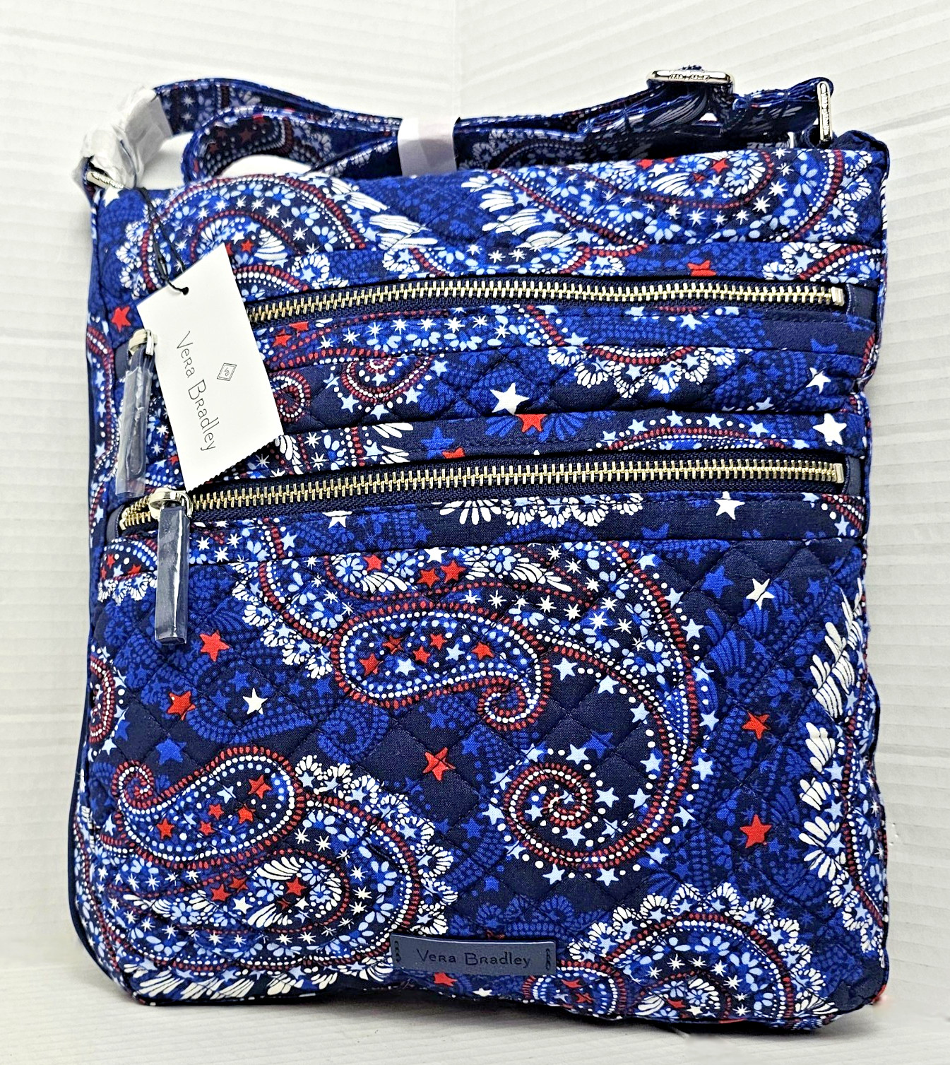 Vera Bradley Iconic Triple Zip Hipster in Cotton Fireworks Paisley