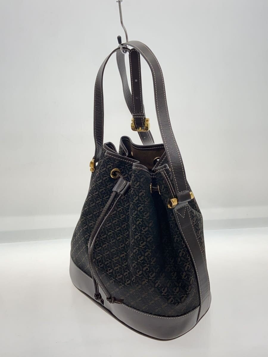 LOEWE Old Loewe Monogram Drawstring Shoulder Bag Anagram Bag BLK All Over
