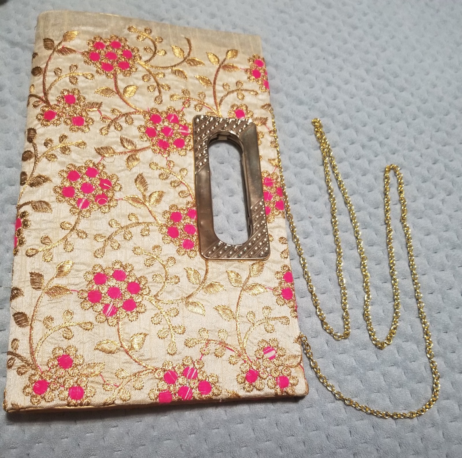 Embroidered Floral Handbag For Women. Made In India. 11 1/2″ X 7″.