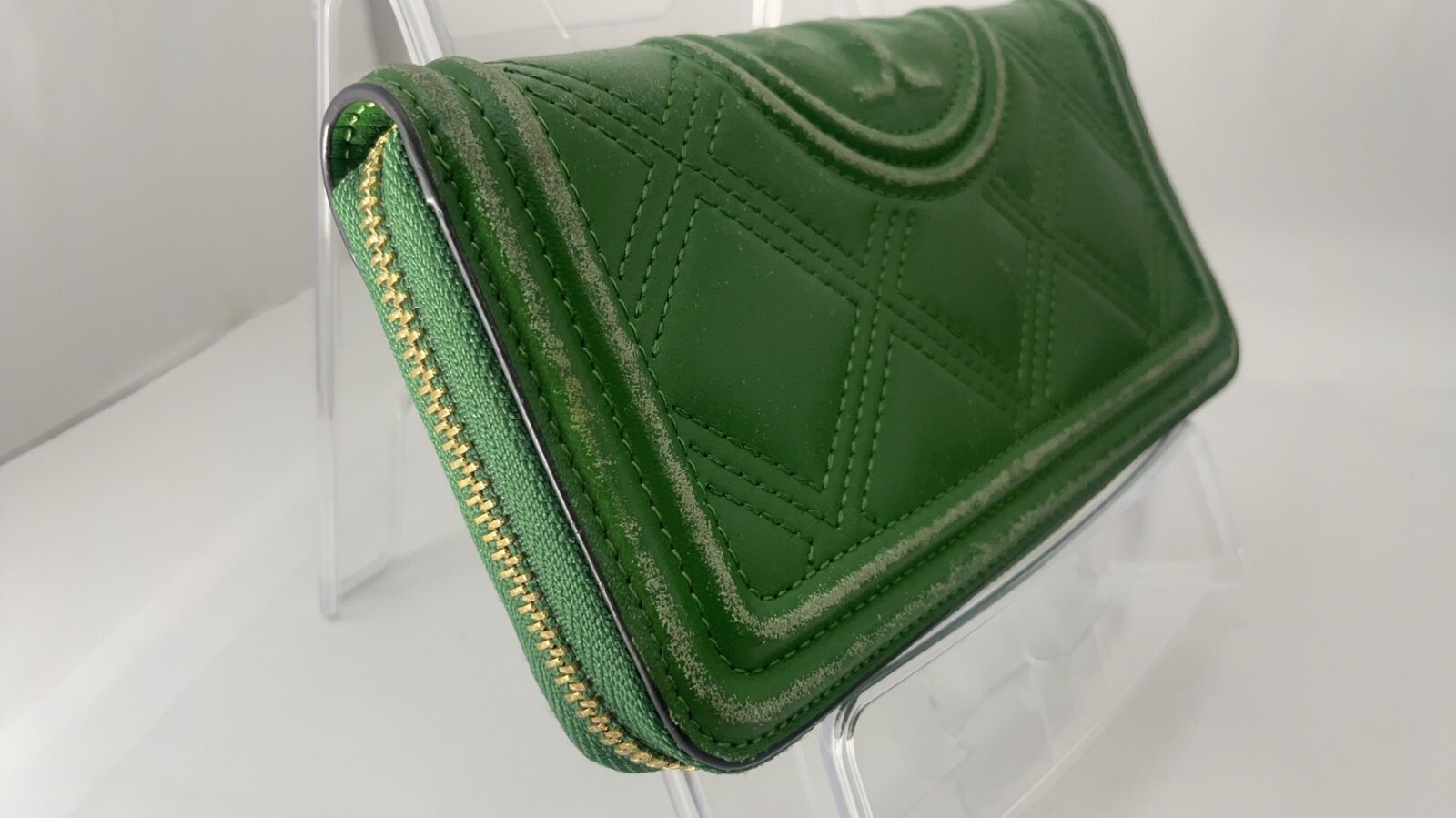 Tory Burch Women Leather Green Long Wallet 20 X 11 cm / 10.5 X 4.1 Inch