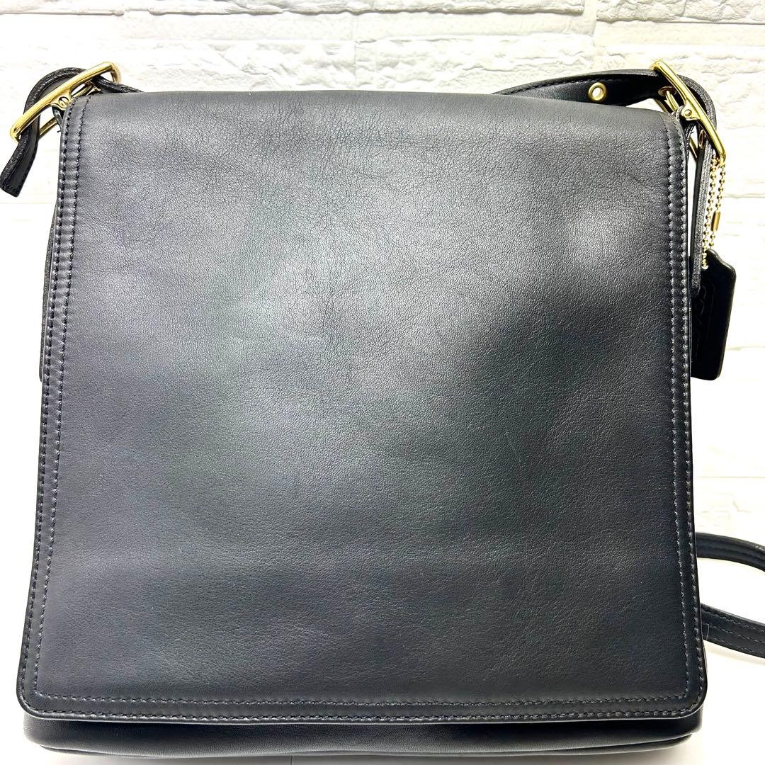 Level COACH Old Coach Shoulder Bag Messenger Leather Black