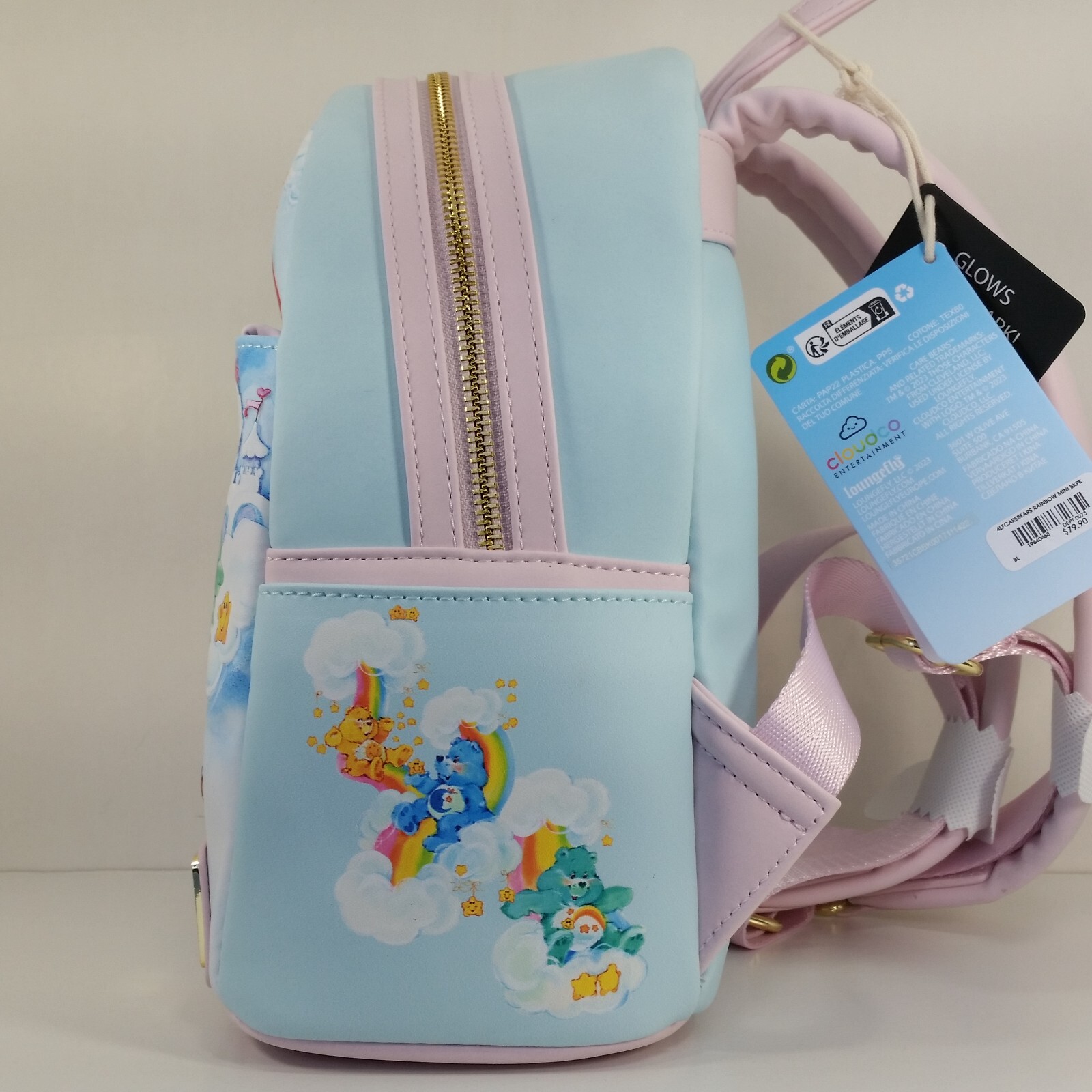 Loungefly Care Bears Cloud Party Group Glow In The Dark Mini Backpack Bag New
