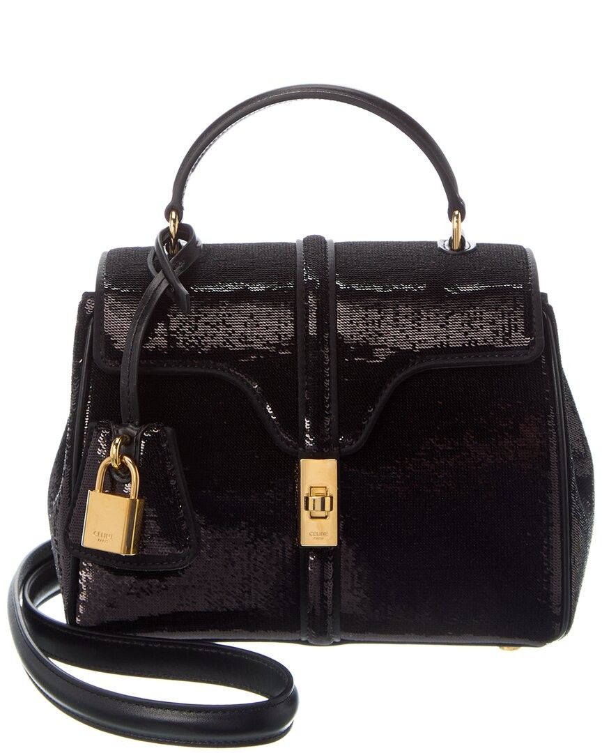 Celine 16 Mini Sequin Leather Satchel Women’s