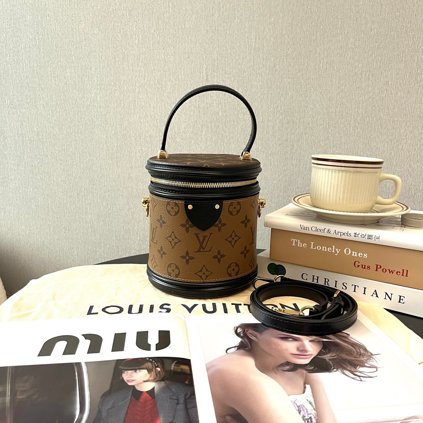 Louis Vuitton Monogram Canvas Normal Size Brown Black Coated Canvas Hand Crossbo