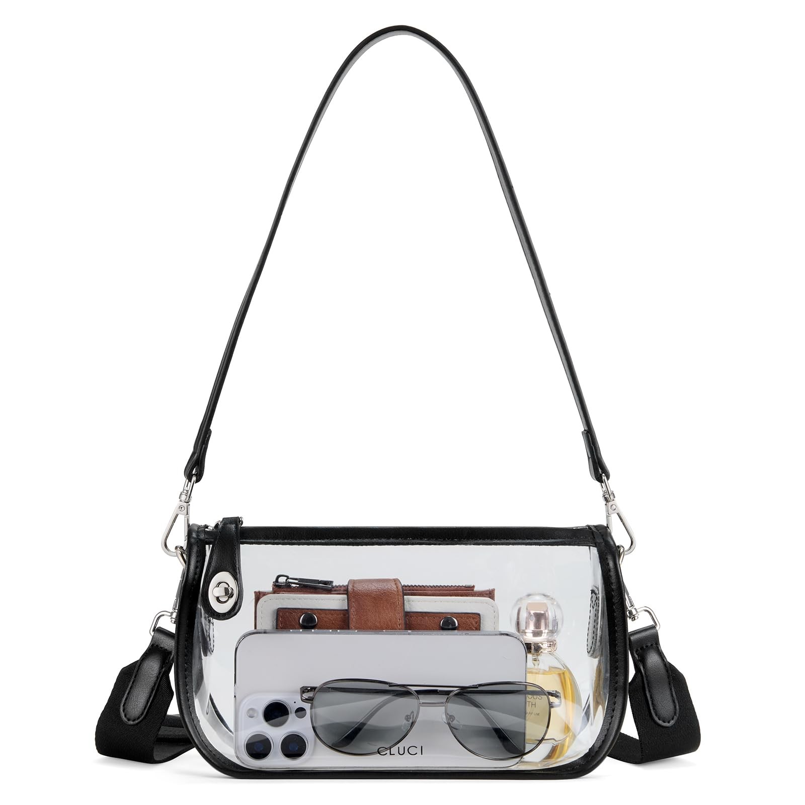 CLUCI Clear Purse Crossbody Bags for Women Clear Crossbody Bag Clear Shoulder…