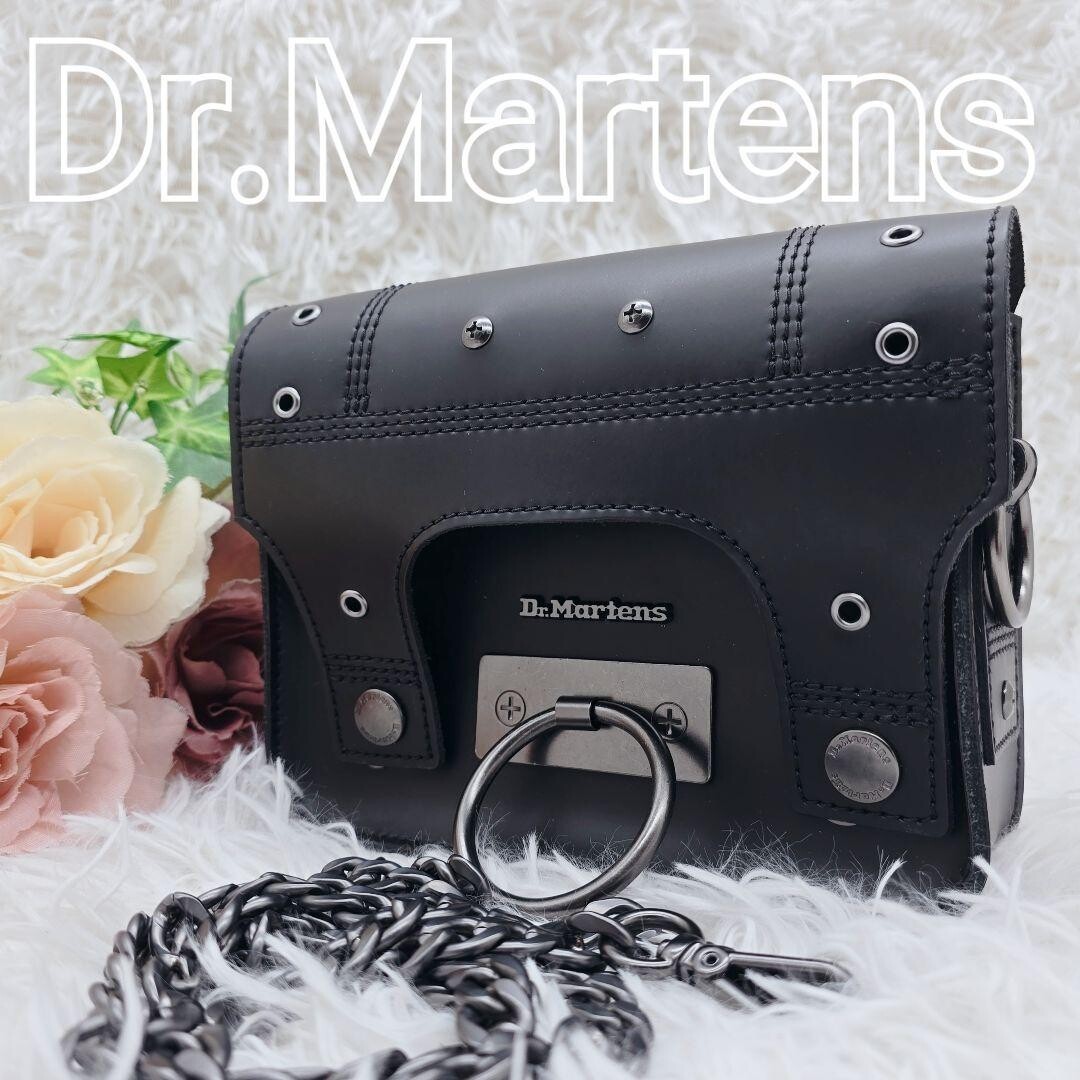 Dr Martens Crossbody Bag Leather Chain Black Authentic From Japan