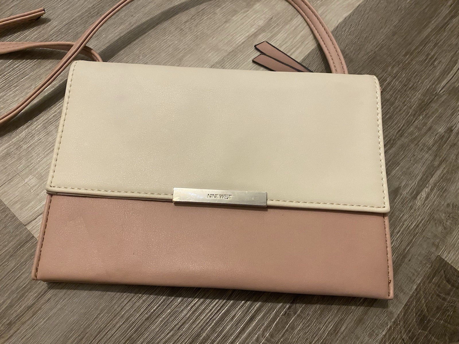 Nine West Beige Pink Colorblock Crossbody Bag
