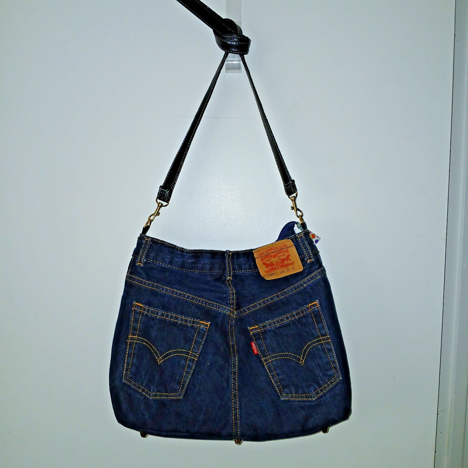 Levi Strauss 505 Denim Purse Shoulder Bag Dark Blue One of a Kind