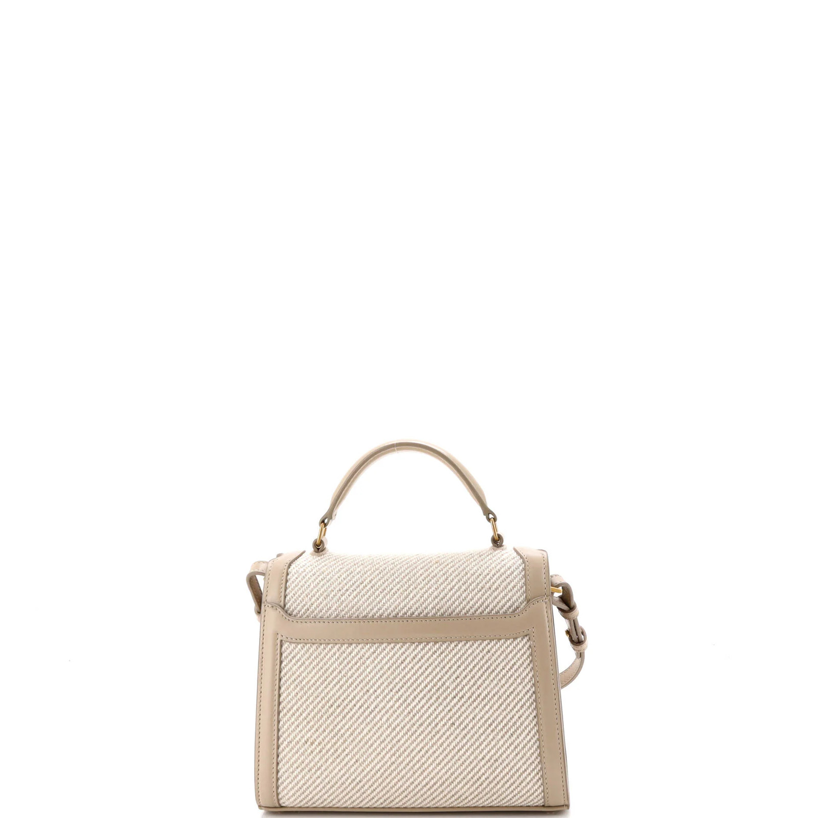 Saint Laurent Cassandra Top Handle Bag Canvas with Leather Mini