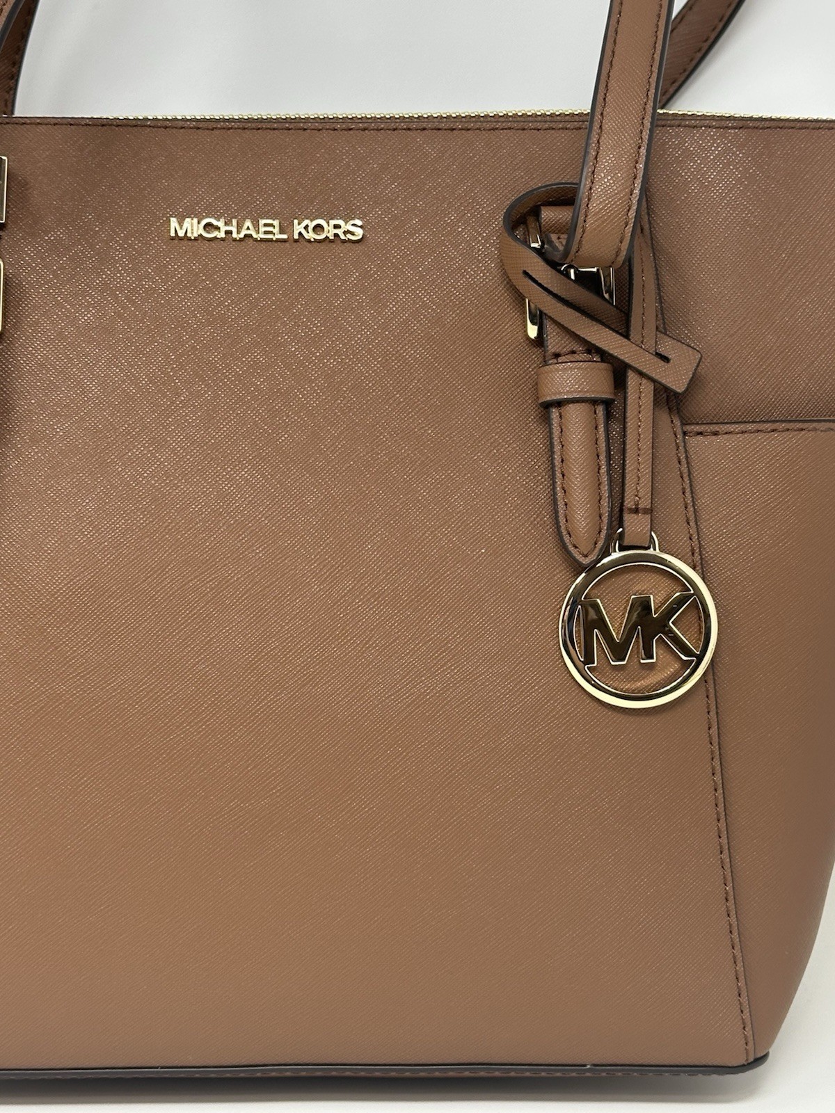 Michael Kors Charlotte Large Saffiano Leather Top Zip Tote Bag Luggage 35TOGCFT7