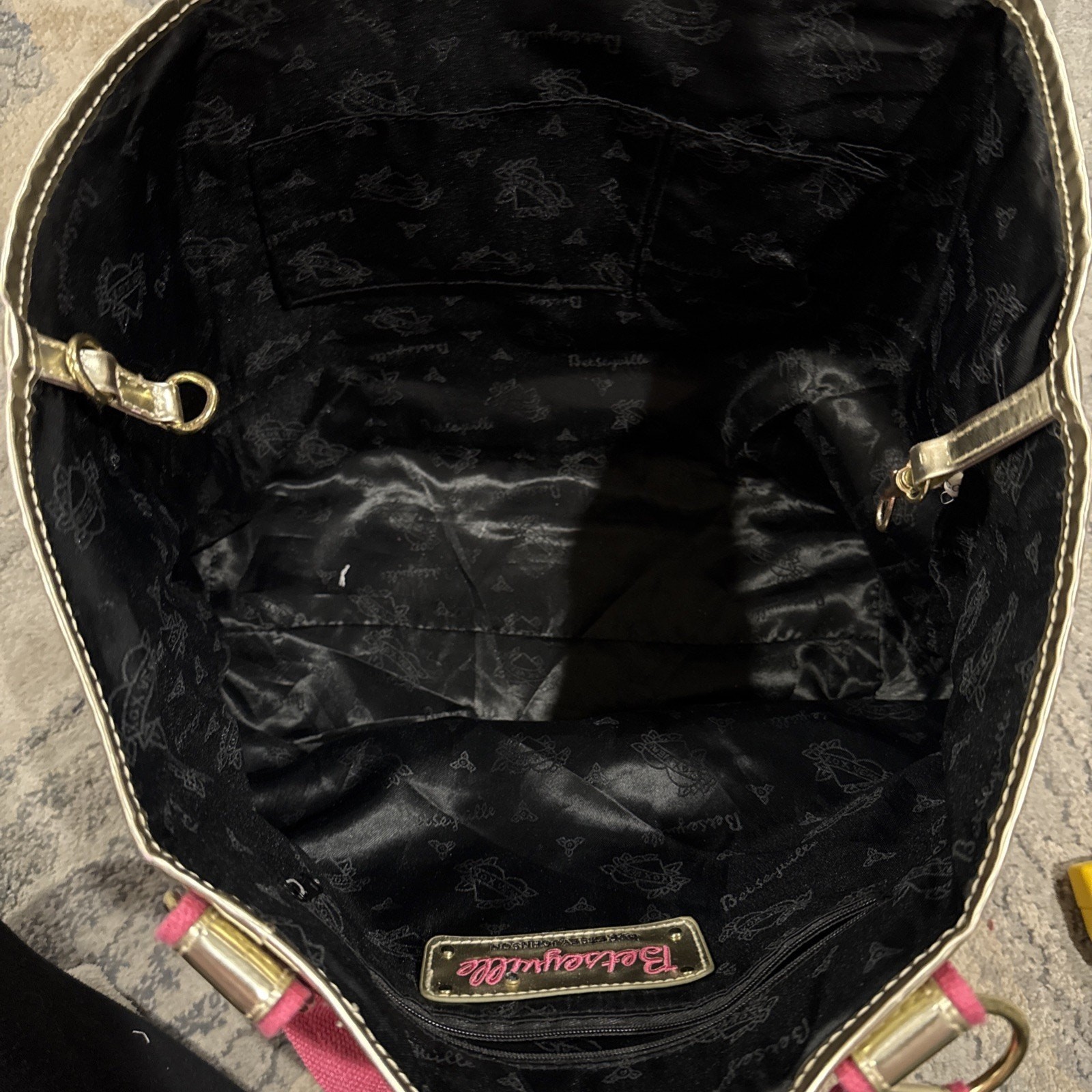 Betseyville by Betsey Johnson “Call Me” Telephone Print Studded Tote Bag F