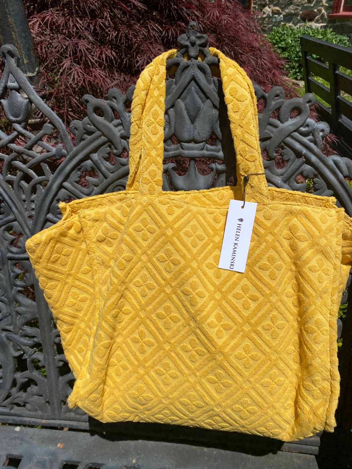 HELEN KAMINSKI ROCAMAR TERRY TOTE NEW/TAG MEDALLION