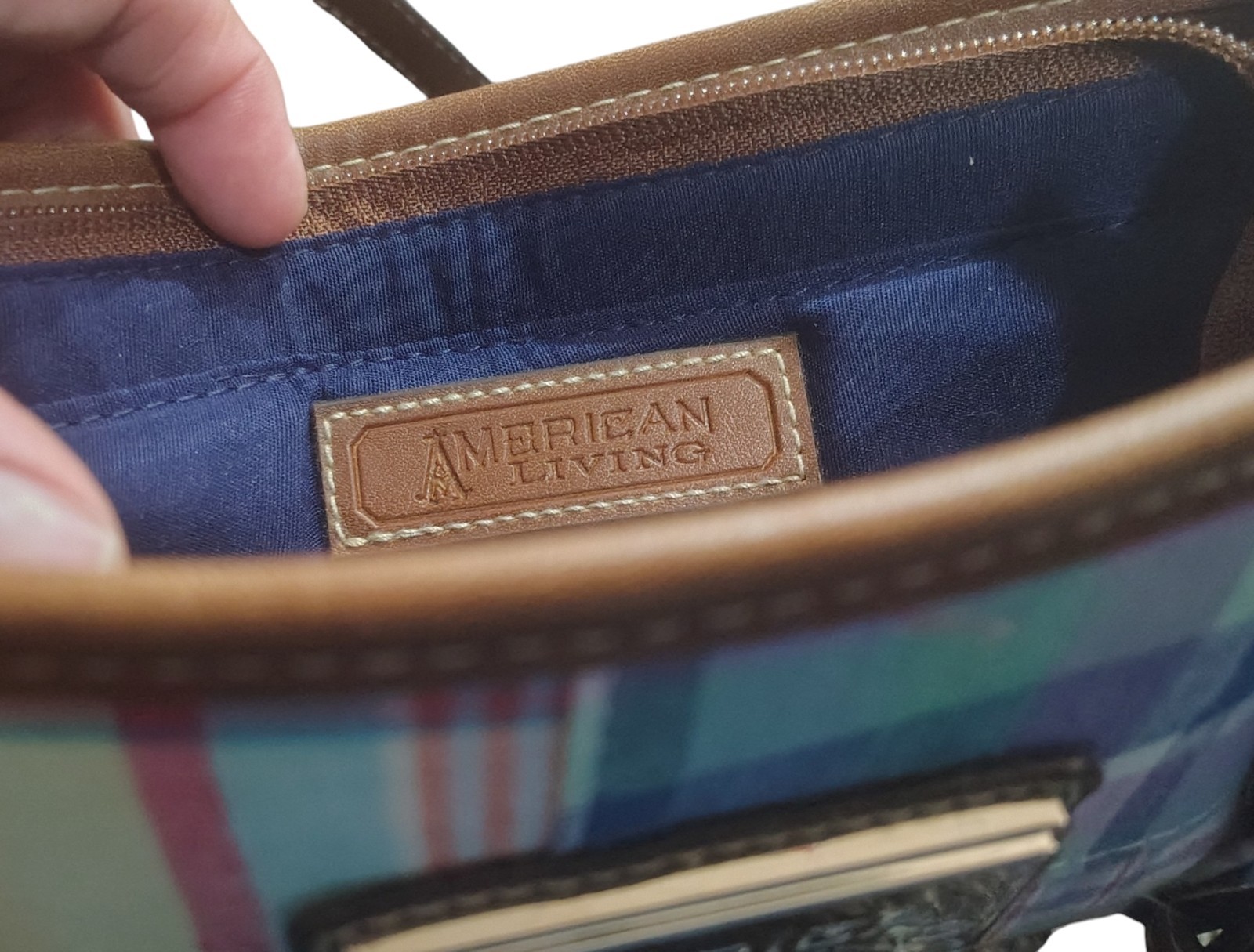 American Living Patchwork Plaid Crossbody Purse Bag NWT