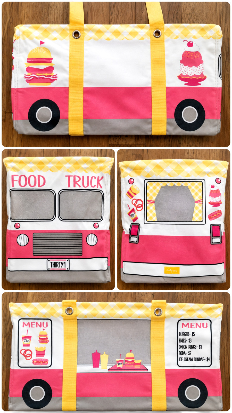 New in Package! Thirty One LARGE Utility Tote Grillin n’ Chillin Food Truck