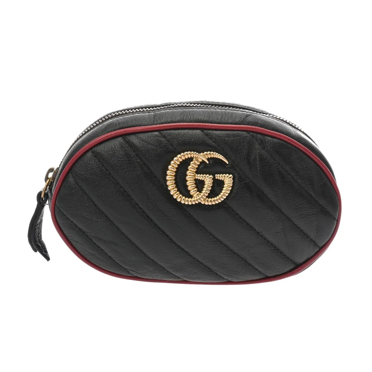 Gucci 476434 498076 Belt Bag Leather Black #WB3160