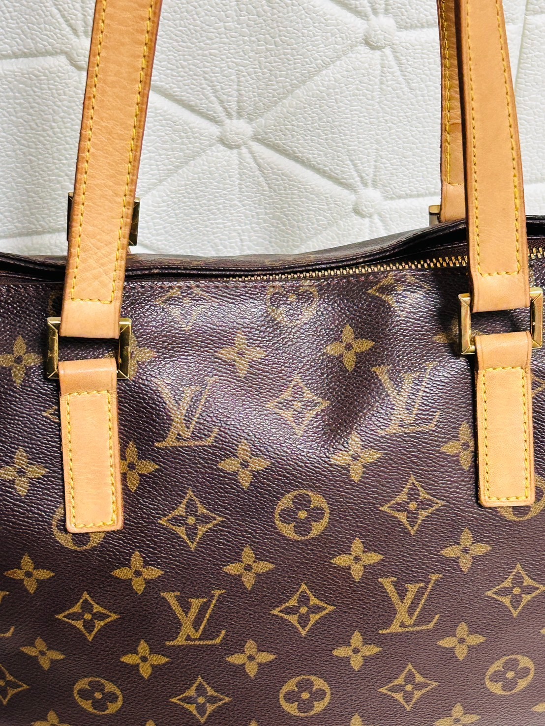 Louis Vuitton Monogram Cabas Mezzo M51151 Brown Tote Shoulder Bag LV