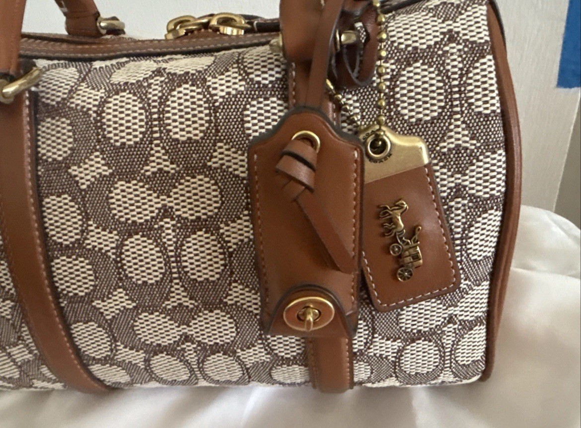 Coach Ruby Satchel 25 Signature Textile Jacquard, Cocoa/Burnished Amber