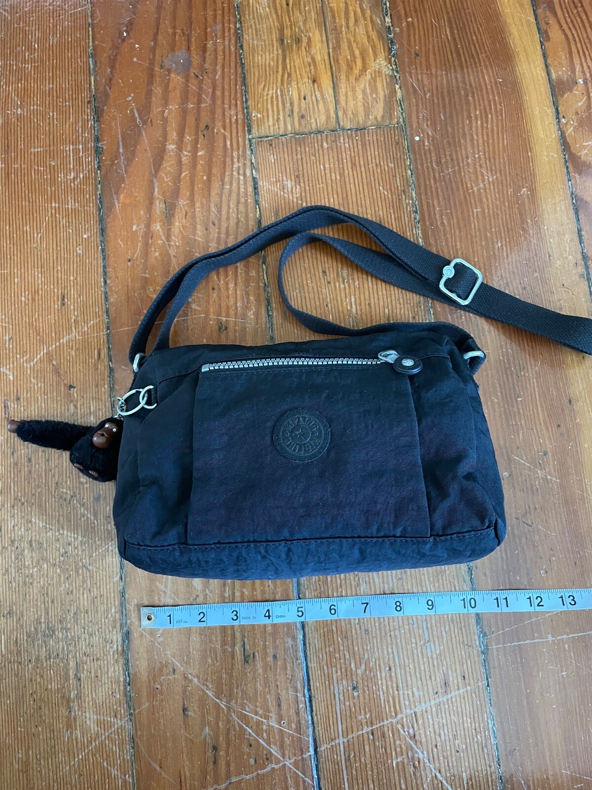 Kipling Black Travel Purse Adjustable Strap Shoulder / Crossbody Bag used