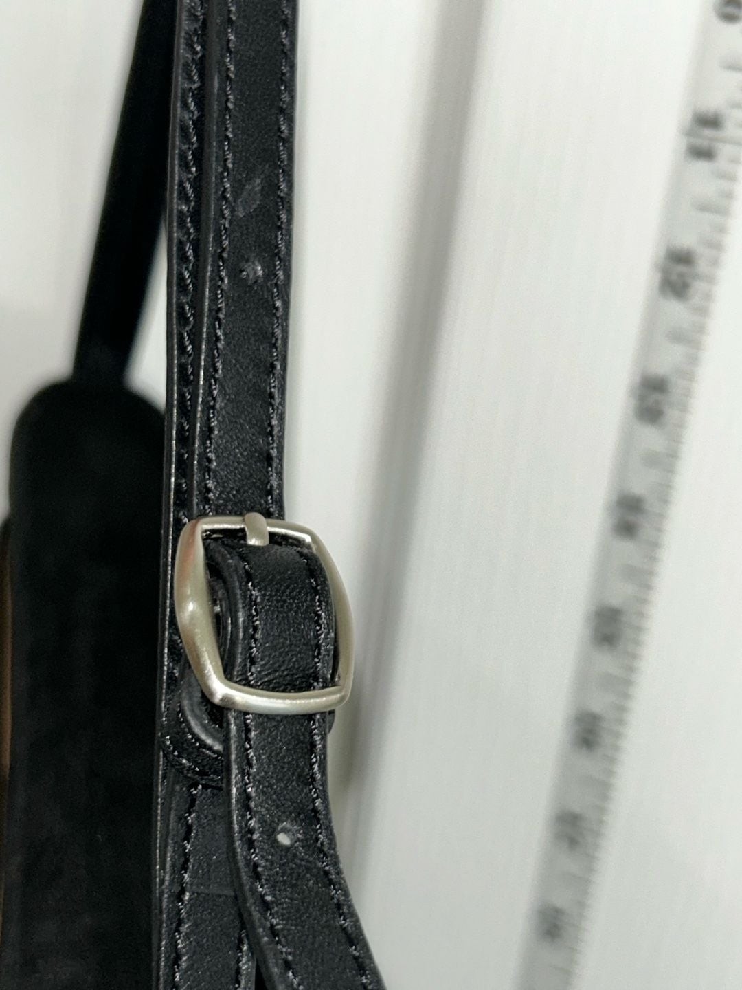 Vintage Black Suede and Leather Shoulder Bag